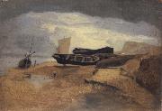 John sell cotman Seashore with Boats oil painting reproduction